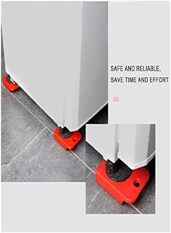 Furniture Lifting and Moving Set with Durable Swivel Wheels and Universal Fit, 5 Pieces for Lifting and Moving Heavy Appliances and Furniture (Red) - Image 2