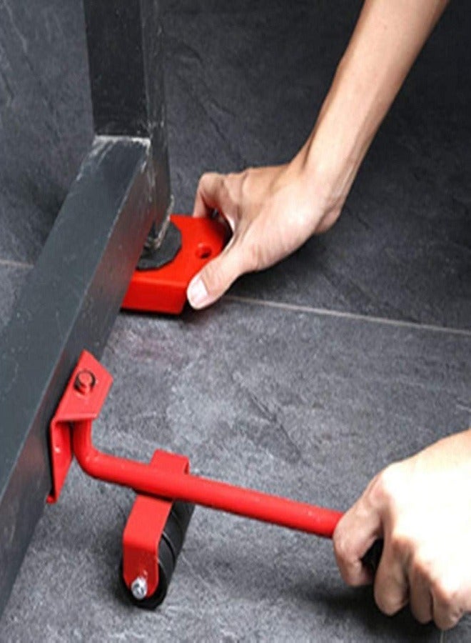 Furniture Lifting and Moving Set with Durable Swivel Wheels and Universal Fit, 5 Pieces for Lifting and Moving Heavy Appliances and Furniture (Red) - Image 3