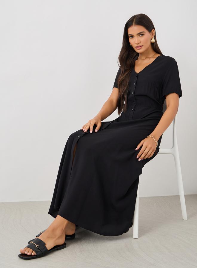 Styli Black Button-Up Dress  - Image 1