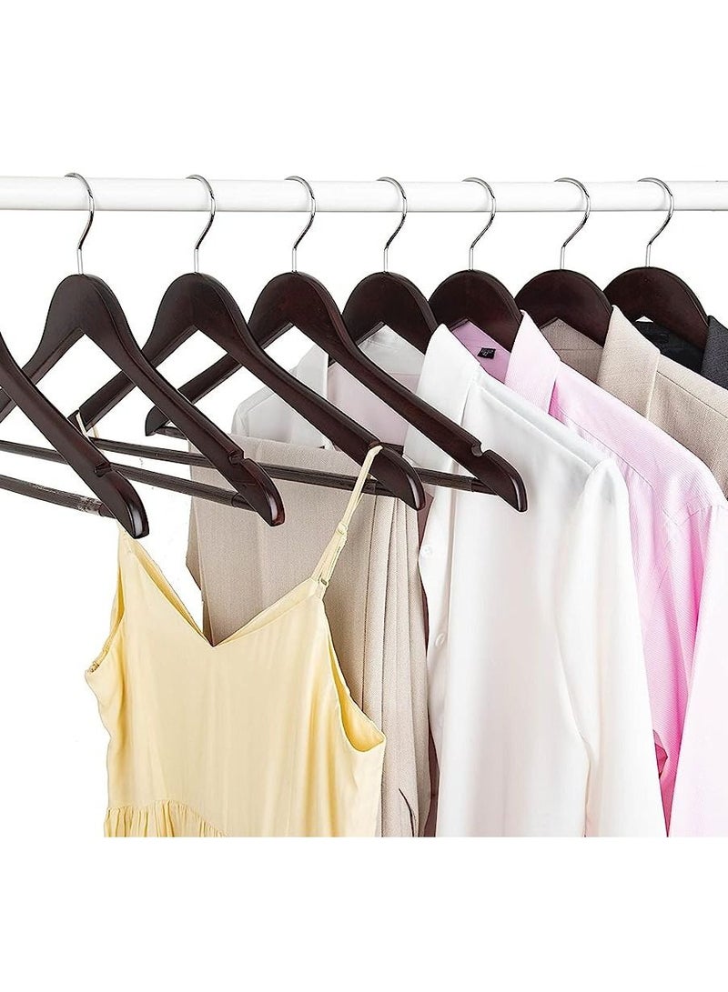 Amber Home Solid Wood Clothes Hangers Non Slip Hanger with 360 Degree Swivel Hook Dark Brown Walnut Suit Hanger Pant Hanger 30 Pcs - Image 5