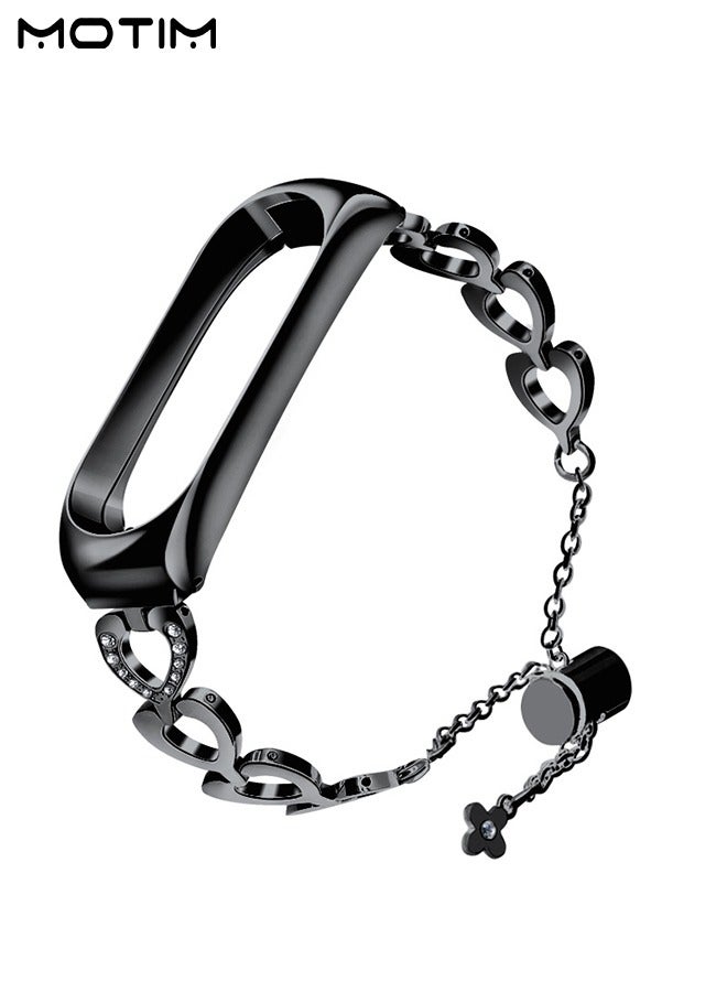 Motim Stainless Steel Watchband Replacement Bracelet for Xiaomi Band 6/5/4/3, Shiny Bling Dressy Bangle Bracelet, Xiaomi Band Replacement Strap Mi Band 6/5/4/3  - Image 2