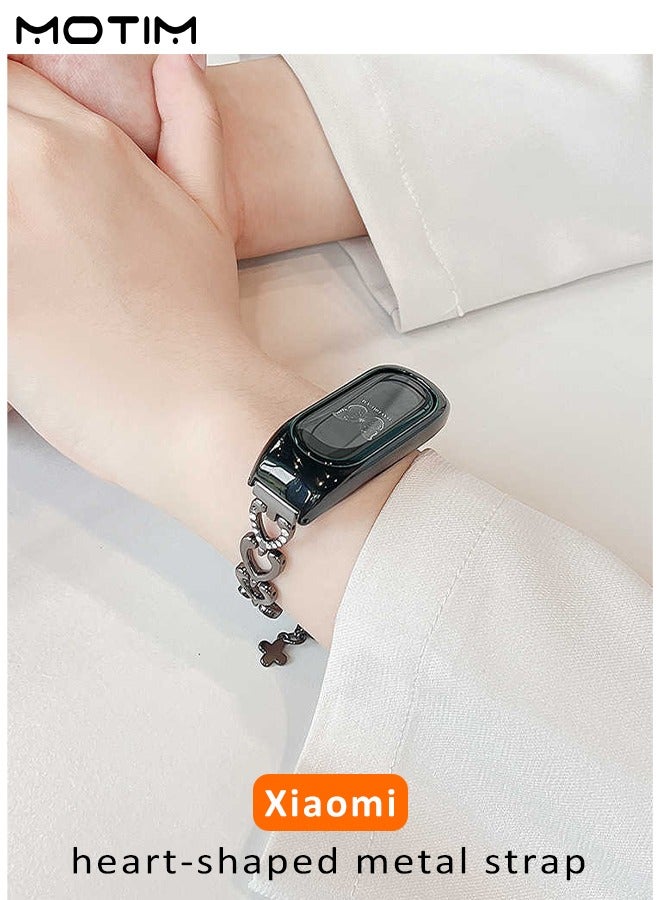 Motim Stainless Steel Watchband Replacement Bracelet for Xiaomi Band 6/5/4/3, Shiny Bling Dressy Bangle Bracelet, Xiaomi Band Replacement Strap Mi Band 6/5/4/3  - Image 5