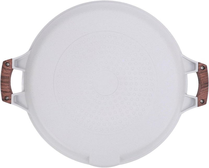 AMONIDA Round BBQ Grill Pan, Maifanite Korean Grill Plate, Lightweight Portable with Non Stick Surface & Even Heat Distribution, Ideal for Indoor Outdoor Cooking - Image 1