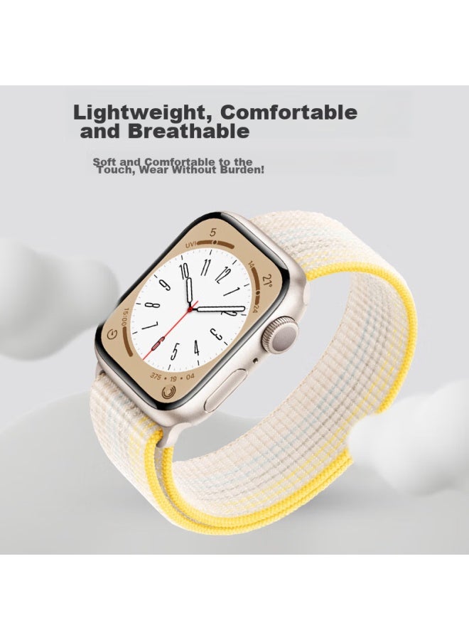 Freeson Compatible Apple Watch Band, Apple Iwatch Sports Loop Nylon Strap For S10/9/8/7/6/5/4/ultra2 , Starlight Color - Image 3