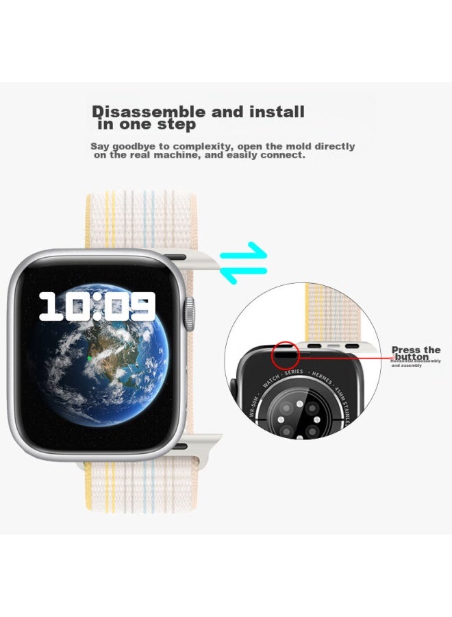 Freeson Compatible Apple Watch Band, Apple Iwatch Sports Loop Nylon Strap For S10/9/8/7/6/5/4/ultra2 , Starlight Color - Image 5