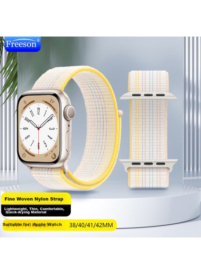 Freeson Compatible Apple Watch Band, Apple Iwatch Sports Loop Nylon Strap For S10/9/8/7/6/5/4/ultra2 , Starlight Color - Image 1