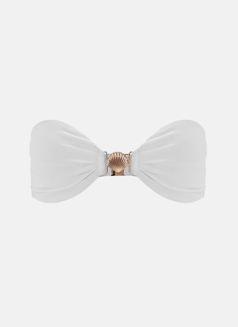 Lichi Strapless bikini top with shell decor