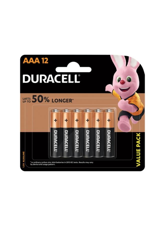 Duracell 12-Piece AAA Alkaline Battery Black and Copper 37333