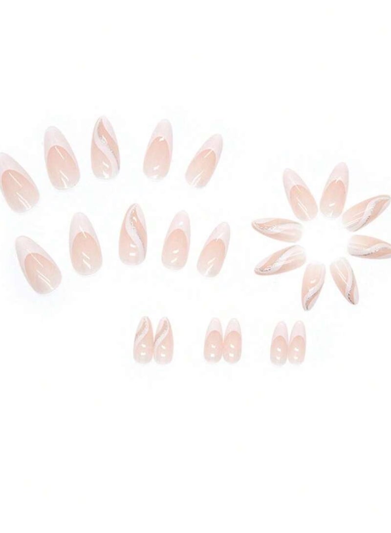 Shein Long oval artificial nails 24PCS multicolor - Image 2