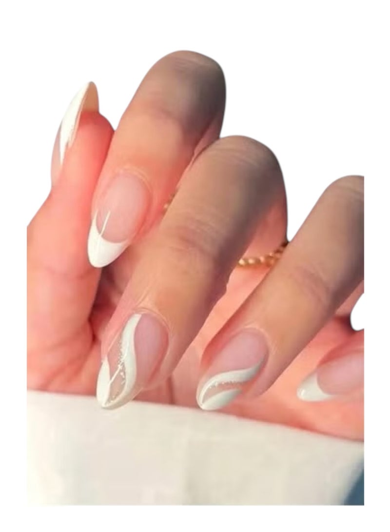 Shein Long oval artificial nails 24PCS multicolor - Image 1