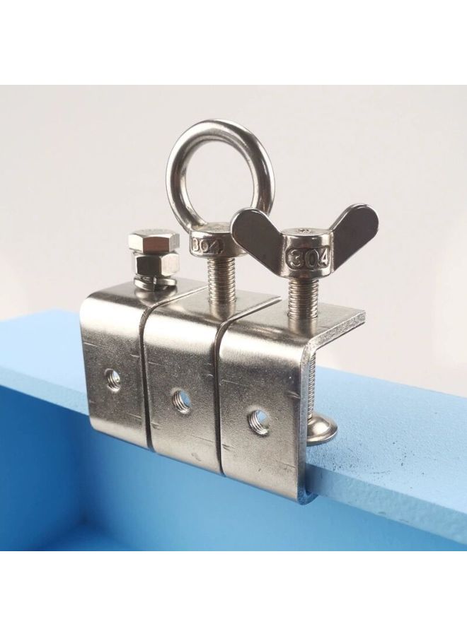 304 Stainless Steel Tiger Clip Steel Beam Clip Clamp Hanging Wire Steel Pipe SqUare C-shaped Clamp U-shaped Clamp Clamp Hoop-Specification Model:Opening 85mm [suspended Ring]  - Image 4