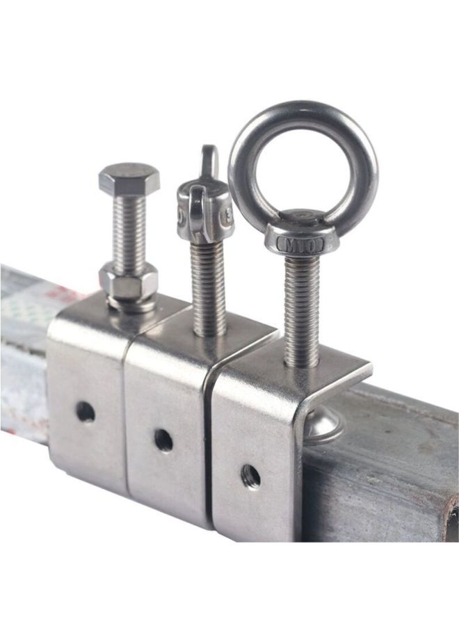 304 Stainless Steel Tiger Clip Steel Beam Clip Clamp Hanging Wire Steel Pipe SqUare C-shaped Clamp U-shaped Clamp Clamp Hoop-Specification Model:Opening 85mm [suspended Ring]  - Image 3