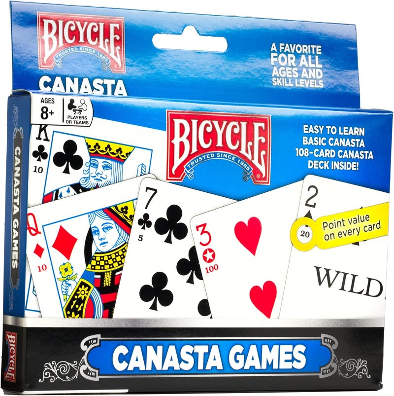Bicycle Canasta Games Playing Cards - 108-Card Deck with Point Values and Wild Cards - Image 4
