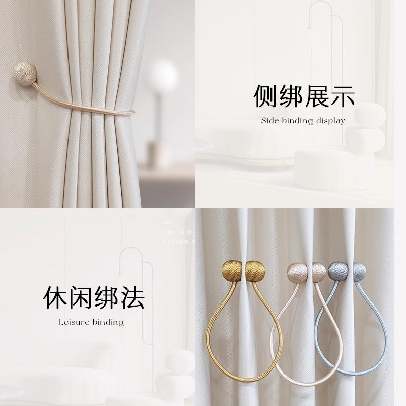 Curtain Tiebacks with Magnetic Earphone Holders, New High-End Style, Japanese and Korean Temu Minimalist  Design - Image 5