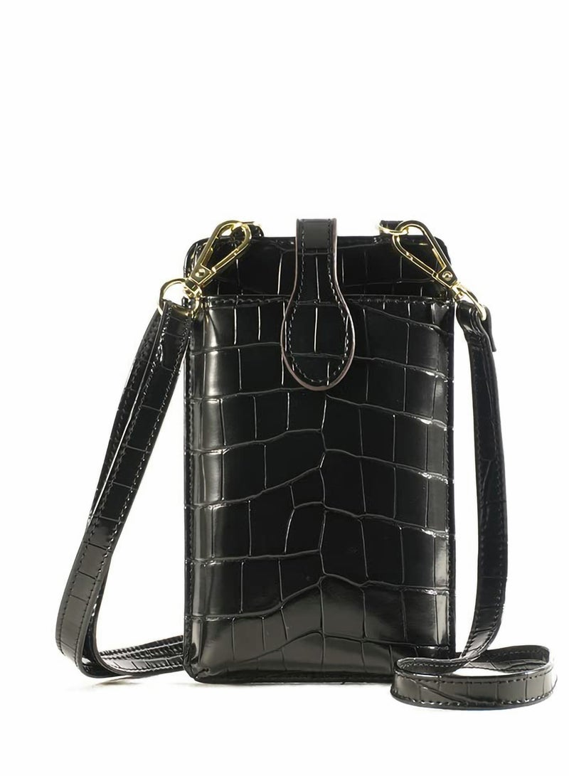 Excefore Small Crossbody Cell Phone Purse for Women Mini Messenger Shoulder Wallet Galaxy S21 FE S22 Plus S20 A53 5G A52 A11 Note 10 iPhone 13 Pro Max Google Pixel 6 OnePlus Nord N200 9 8 Blu View 2, Black  - Image 1