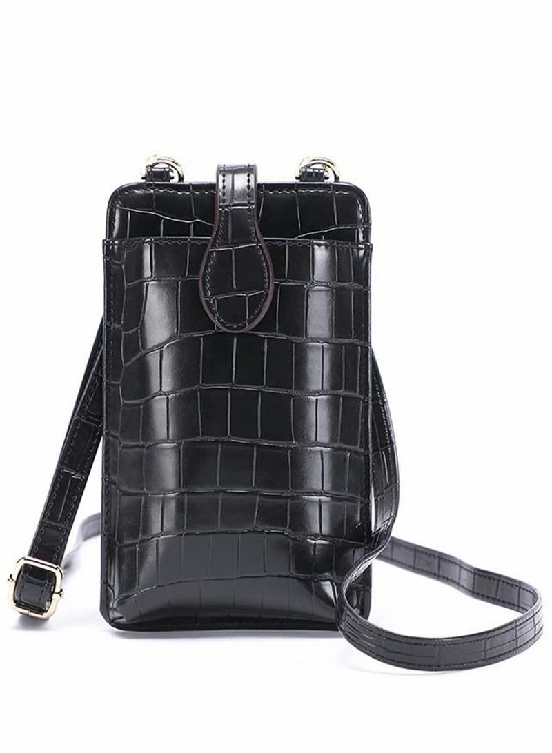 Excefore Small Crossbody Cell Phone Purse for Women Mini Messenger Shoulder Wallet Galaxy S21 FE S22 Plus S20 A53 5G A52 A11 Note 10 iPhone 13 Pro Max Google Pixel 6 OnePlus Nord N200 9 8 Blu View 2, Black  - Image 2