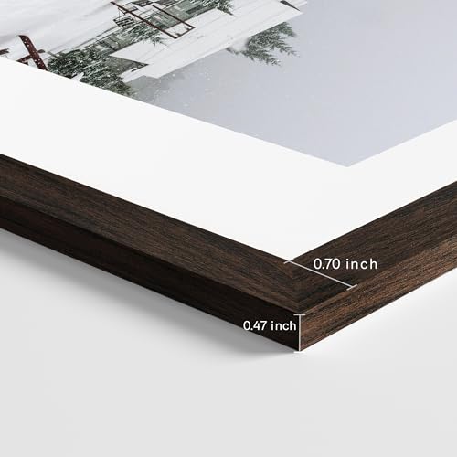 eletecpro 12x12 Picture Frames Set of 9 with Mat for 8x8 Photos or without Mat for 12x12, Square Gallery Wall Decor Collage for Picture Display, Walnut Brown Frame Set for Wall Hanging - Image 5