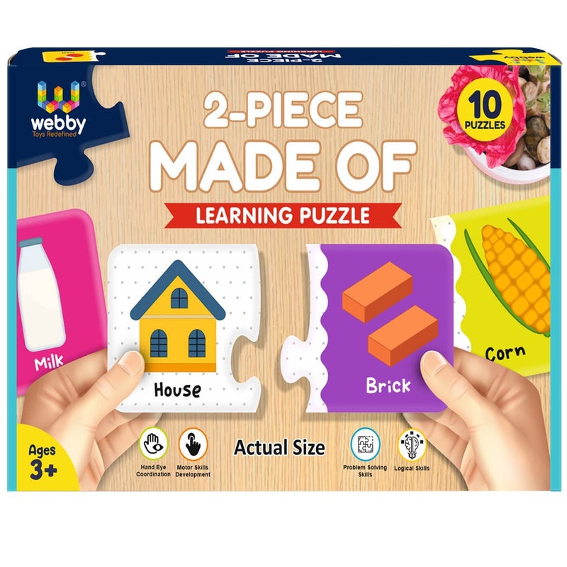 Webby Made of 2 Pieces Learning Pack Jigsaw Puzzle, Montessori Early Educational Pre School Puzzle Toys for 2+ Years Kid - Image 1