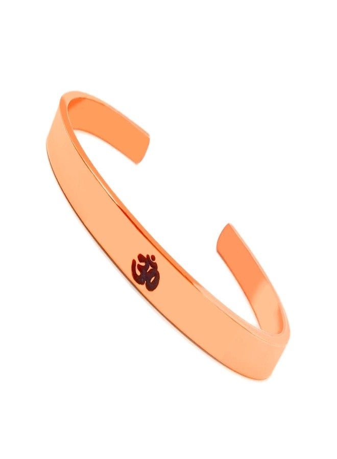 SHINDE EXPORTS pure copper kada for men/copper kada/copper bracelet for men pure (OM etching copper) - Image 1