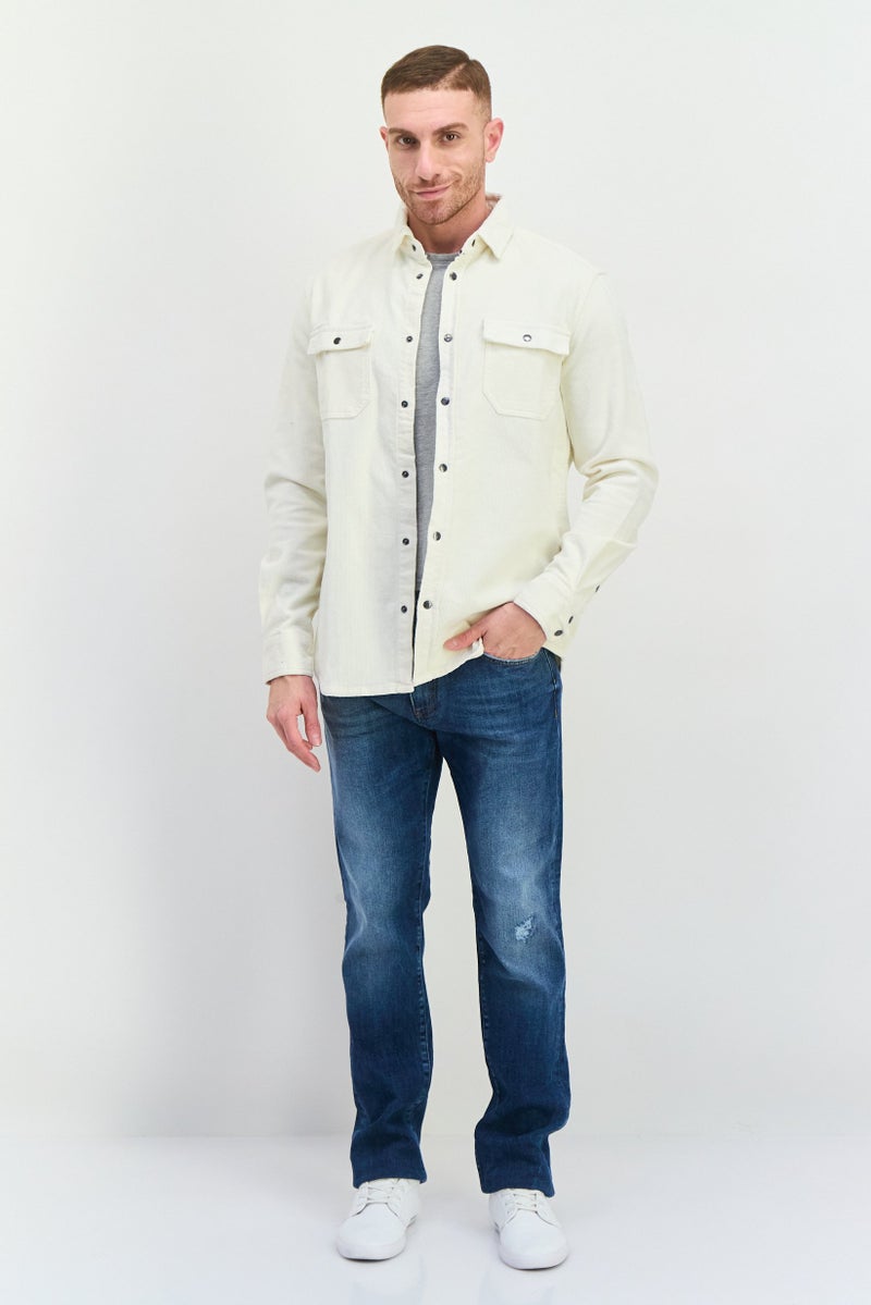 GAS جاكيت قميص كوردuroي للرجال من غاز، أبيض فاتح - Image 2