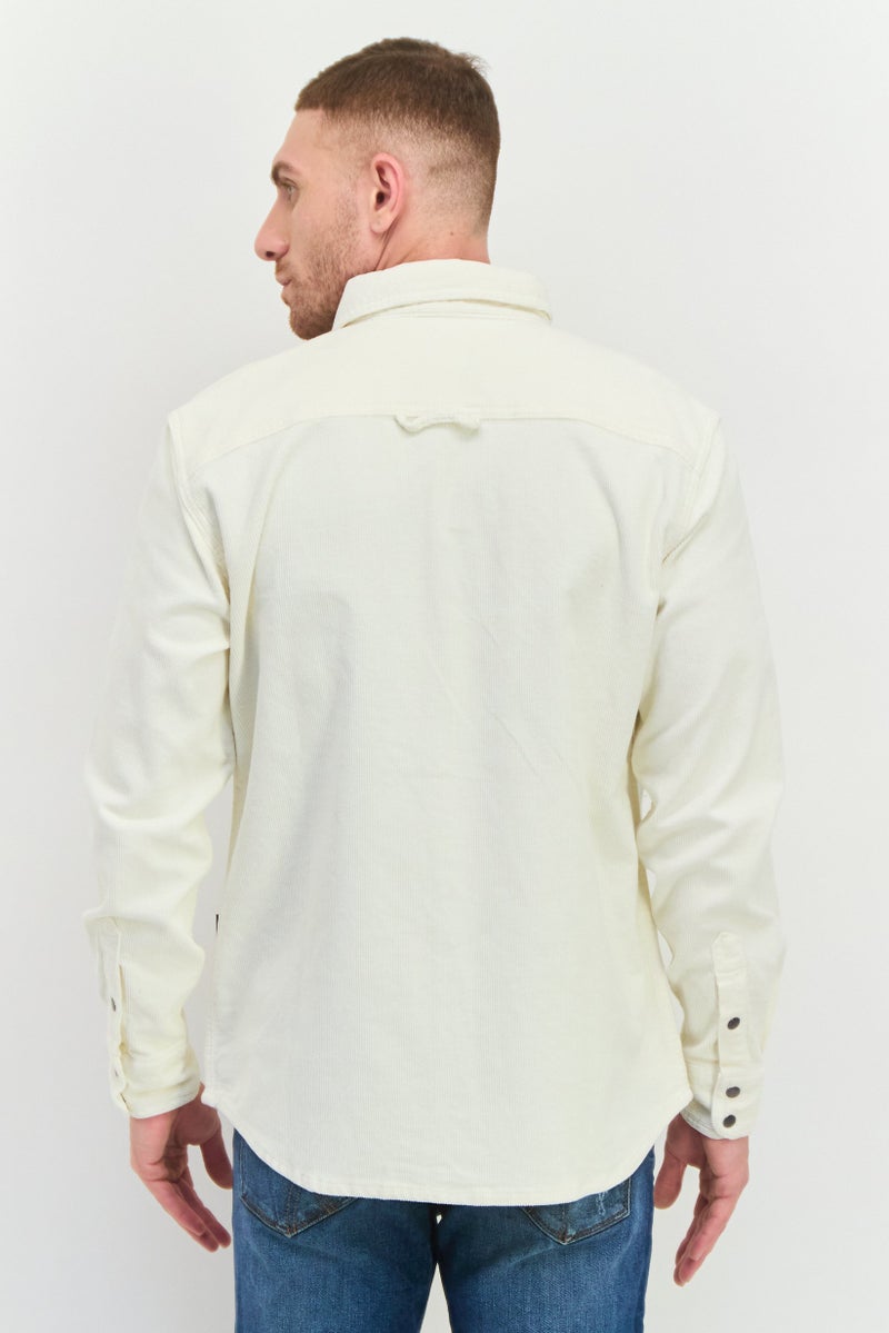 GAS جاكيت قميص كوردuroي للرجال من غاز، أبيض فاتح - Image 4
