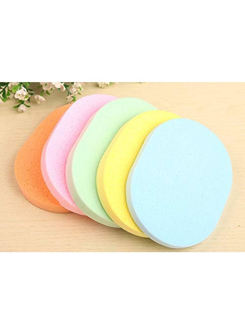 اسفنجة ناعمة لازاله للمكياج ومستحضرات التجميل وتنظيف الوجه وتقشير البشرة من الاعشاب البحرية الطبيعية بيضاوية الشكل لازالة- قطعتان  (متعدد الاوان ) - Image 2