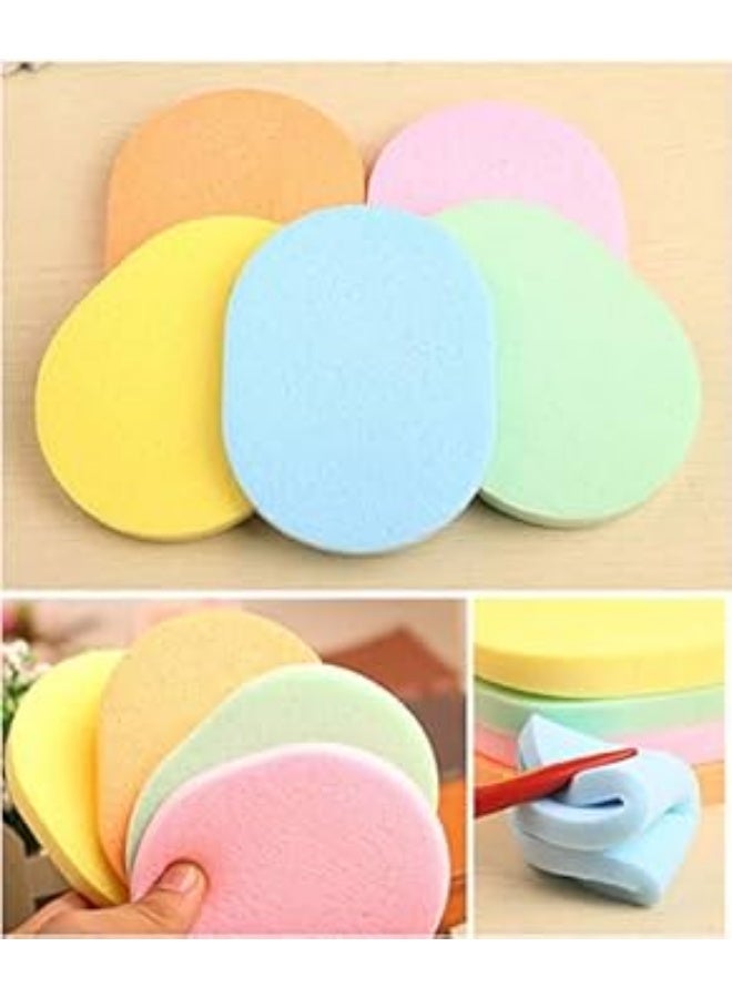 اسفنجة ناعمة لازاله للمكياج ومستحضرات التجميل وتنظيف الوجه وتقشير البشرة من الاعشاب البحرية الطبيعية بيضاوية الشكل لازالة- قطعتان  (متعدد الاوان ) - Image 3