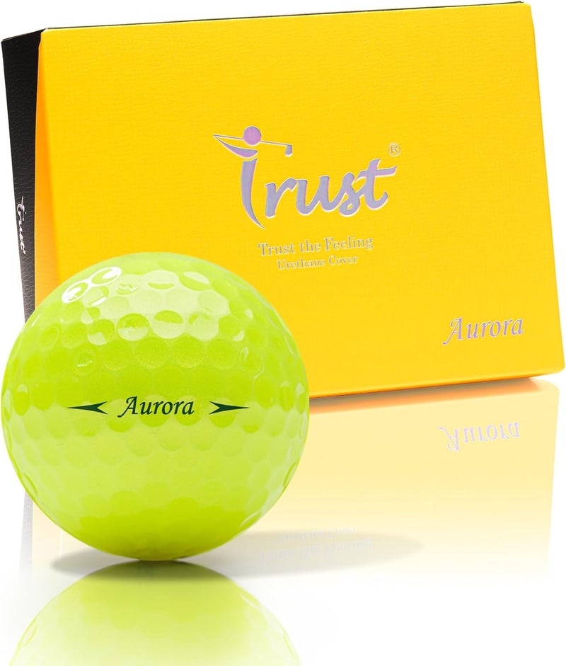 Trust Golf Balls - Aurora & Rosa Crystal Urethane Series | Eye-Catching & Easy to Spot | Maximum Distance, Soft Feel, Straight Flight, & Greenside Control | Blue, Orange, Pink, Yellow | 12 or 48 Balls - Image 1