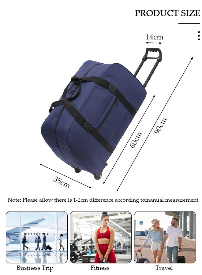 DUNISO Foldable Rolling Duffle Bag with 2 Wheels,Carry On Luggage with Handle,Light Weight Travel Duffel bag with Large Loading Capacity,Expandable Weekend Travel Bag for Women and Men Travel Camping Sports - Image 2
