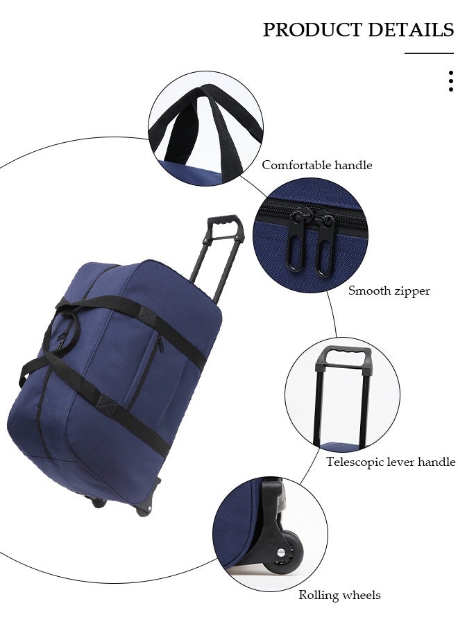 DUNISO Foldable Rolling Duffle Bag with 2 Wheels,Carry On Luggage with Handle,Light Weight Travel Duffel bag with Large Loading Capacity,Expandable Weekend Travel Bag for Women and Men Travel Camping Sports - Image 5