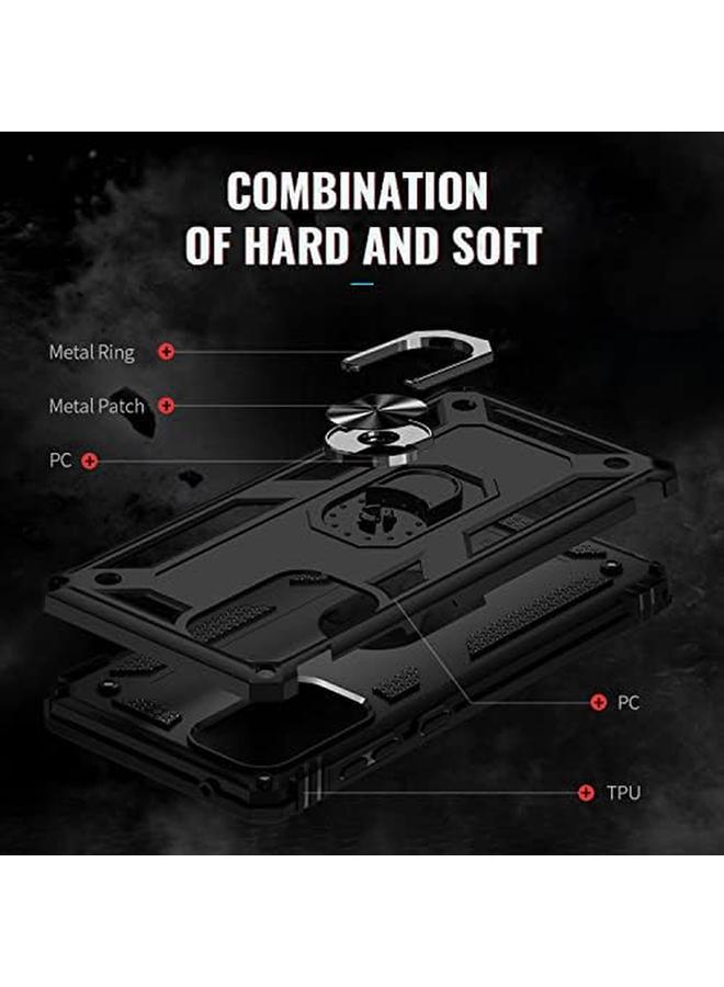 erorex Case For Samsung Galaxy A73 5G Ring Holder Protective Silicone Shockproof Tough Armor Hard Phone Cover Black - Image 3