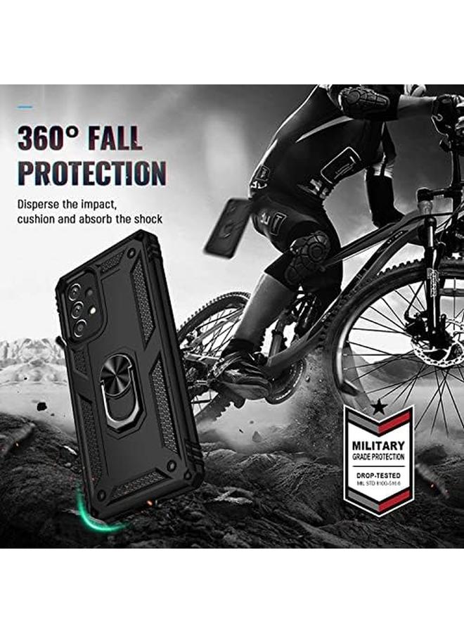 erorex Case For Samsung Galaxy A73 5G Ring Holder Protective Silicone Shockproof Tough Armor Hard Phone Cover Black - Image 5