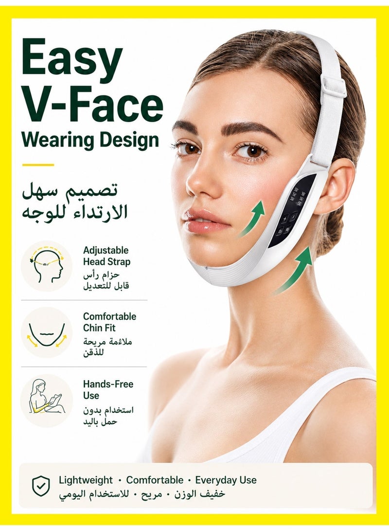 Winigolfe جهاز تنحيف الوجه V مساج الوجه، مُقلل الذقن المزدوج، 6 أوضاع، 8 مستويات شدة، جهاز رفع الوجه، جهاز شد البشرة الذكي، شد البشرة المترهلة للنساء، رفع الخدود على شكل V، رفع الوجه بالتيار الميكروي EMS - Image 2