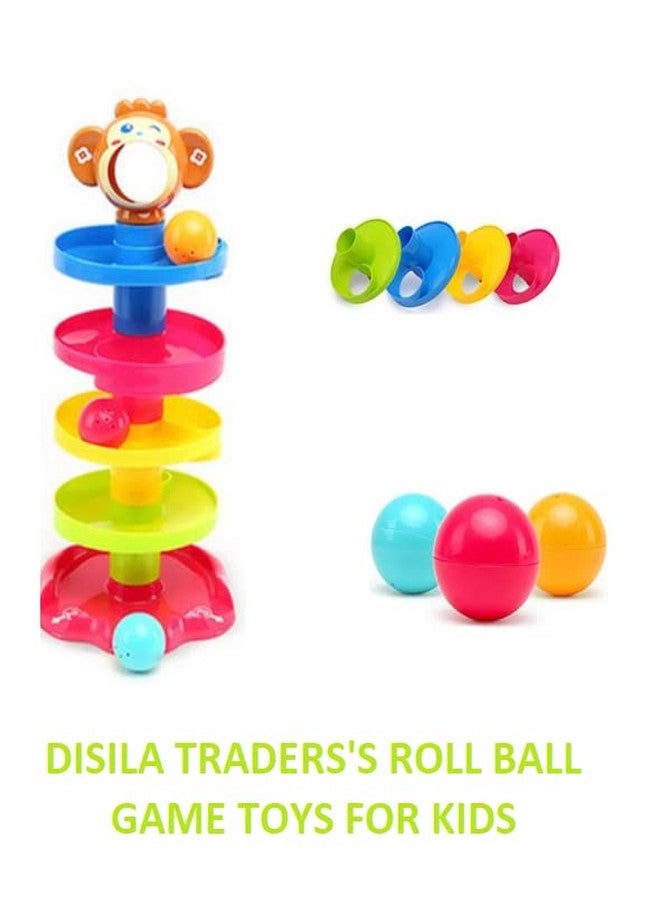 DISILA TRADERS Beautifully Designed Plastic-Made Ball Roll Ring Tower Ramp Toys for Infants/Kids (5 Layers) - Image 3