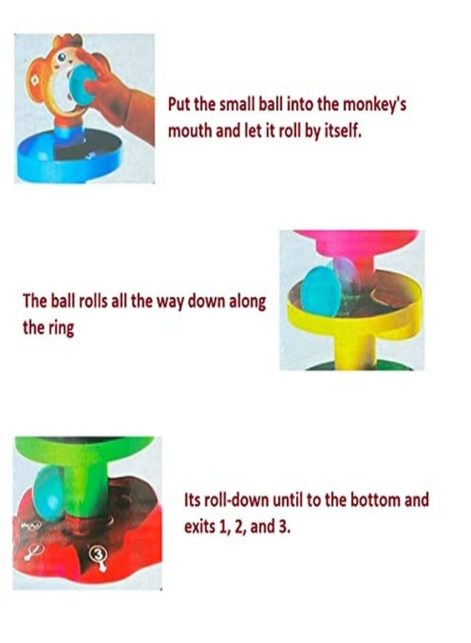 DISILA TRADERS Beautifully Designed Plastic-Made Ball Roll Ring Tower Ramp Toys for Infants/Kids (5 Layers) - Image 2