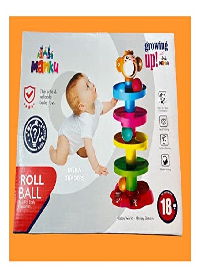 DISILA TRADERS Beautifully Designed Plastic-Made Ball Roll Ring Tower Ramp Toys for Infants/Kids (5 Layers) - Image 4