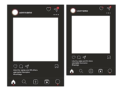 VictoryStore Photo Booth Frame Social Media Frame Custom Wedding Photo Booth Set of 2 Dark - Image 1