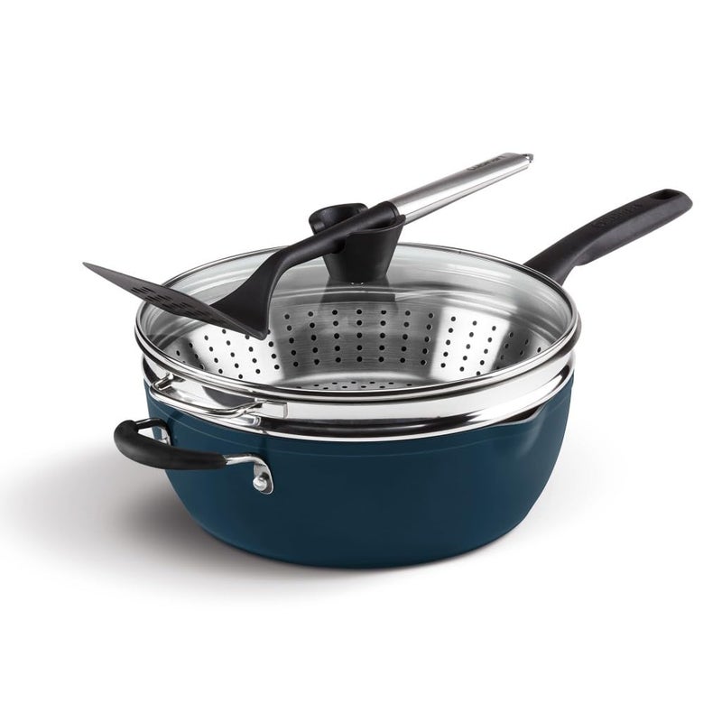 Cuisinart Preferred Pan 4-Pc Set - Nouveau Navy (4.5 Qt. Multi-Purpose Pan w/Cover, Steamer, Slotted Turner) - Image 1