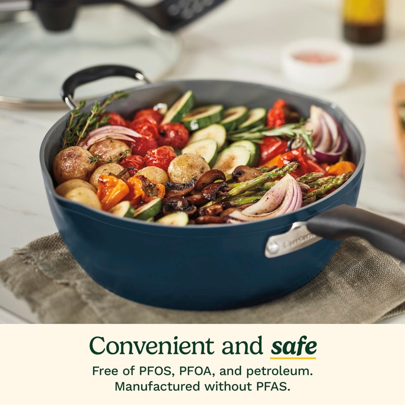 Cuisinart Preferred Pan 4-Pc Set - Nouveau Navy (4.5 Qt. Multi-Purpose Pan w/Cover, Steamer, Slotted Turner) - Image 3