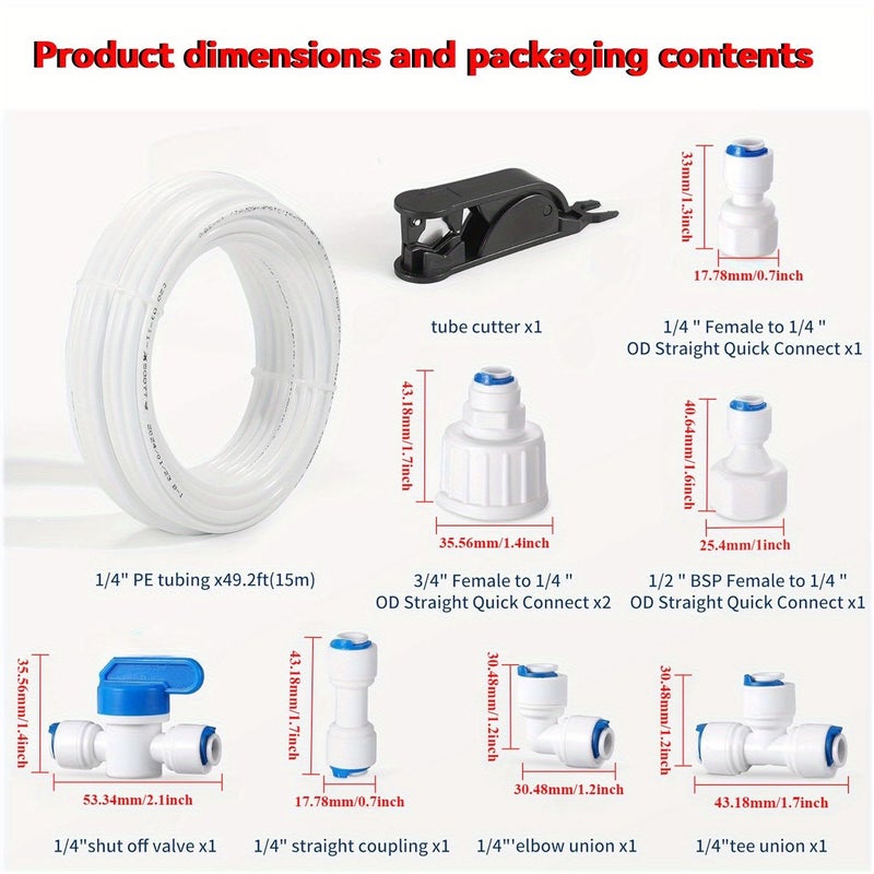 10pcs 1/4 Inch PEX Pipe 49.2 Feet 15 Meters for Ice Maker Reverse Osmosis Coffee Machine - Image 2