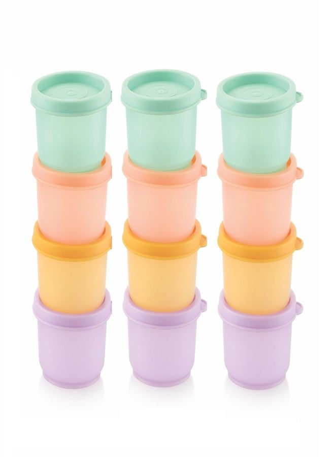 INVOSS 40ml BPA Free Plastic Round Very Small Containers, Pack of 12 Airtight Food Storage Containers, Best For Home,Office & Pantry Use (Multicolor - 5.8 x 3.5 cm) - Image 1