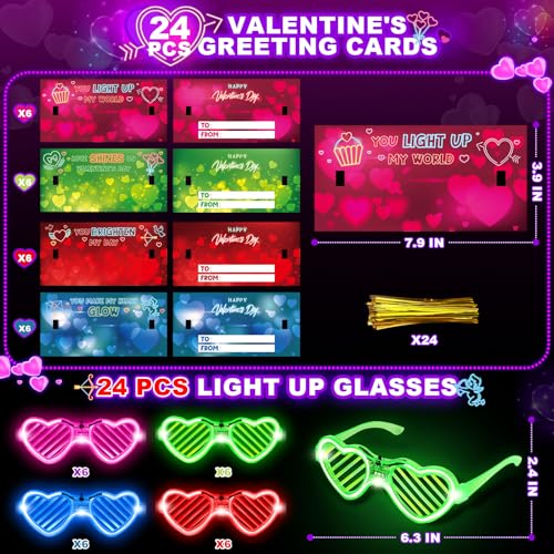 spring flower SpringFlower Valentines Day Cards Valentines Greeting Card with Light Up GlassesClassroom Valentines Exchange Gifts Valentines Party Favors School Classroom Valentines Prizes - Image 5