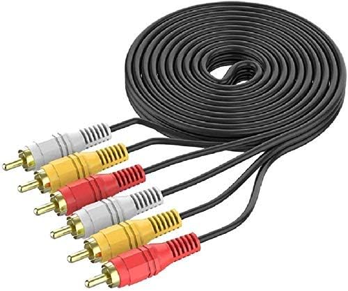HAKUHO 3 RCA Male to Male 3 RCA Stereo Audio Video AV Cable STB, DVD Personal Computer, Television, DVD Player, Projector System (Black, Red, Yellow, White, 16 Feet - 5 Meter) - Image 2