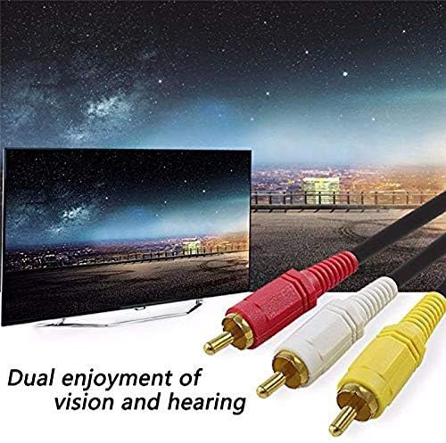 HAKUHO 3 RCA Male to Male 3 RCA Stereo Audio Video AV Cable STB, DVD Personal Computer, Television, DVD Player, Projector System (Black, Red, Yellow, White, 16 Feet - 5 Meter) - Image 4