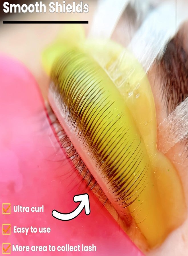ICONSIAM Lash Lift Shields C Curl 5 Size Lifting Pad, Rapid Eyelash Shield Shiny Perm Rods Make Eyes Natural Curl Flexible Pads Extreme Rod 100 Use Elastic Lami Perming Roller (Gold & Pink Mix) - Image 5