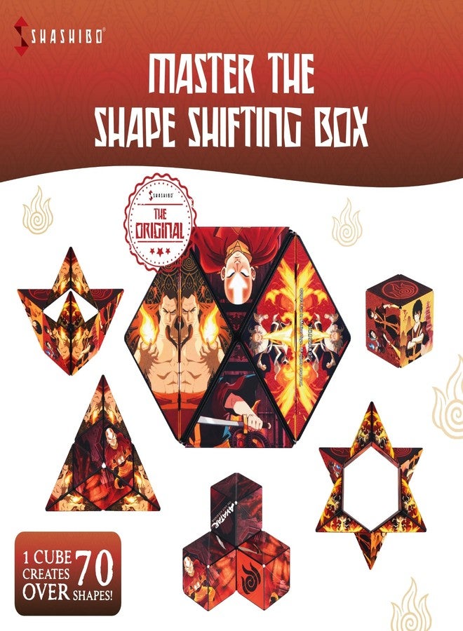 SHASHIBO Avatar The Last Airbender Shape Shifting Box - Award-Winning, Patented Magnetic Puzzle Cube w/ 36 Rare Earth Magnets - Fidget Transforms Into Over 70 Shapes (Avatar - Fire) - Image 4