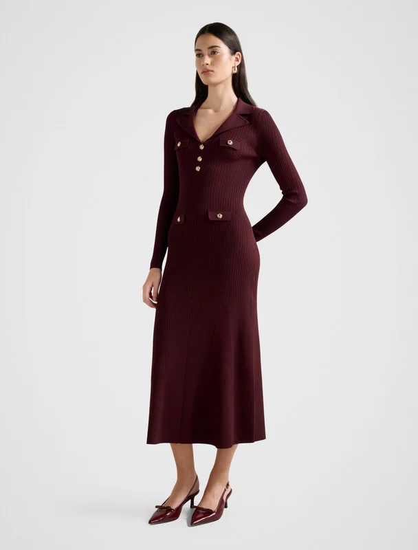 Forever New Alessandra Rib Knit Midi Dress