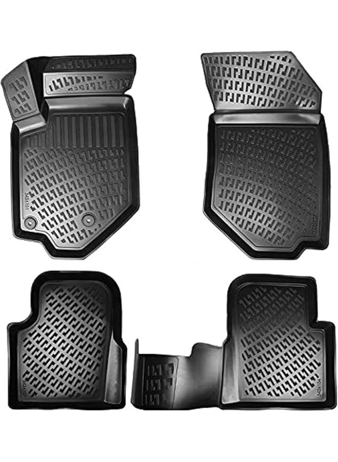 3D Car Floor Mats Set with Waterproof All-Weather Interior Protection, Durable Floor Liners, Easy to Clean for Everyday Vehicle Use - Image 1