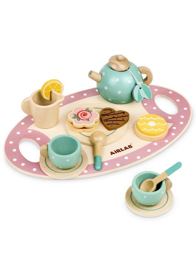 Airlab - Wooden Tea Set For Little Girls Play Food Pretend Play Kitchen Accessories For 3 4 5 Years Old Girls And Boys Toddler Princess Tea Time Party Food Toys - Image 1