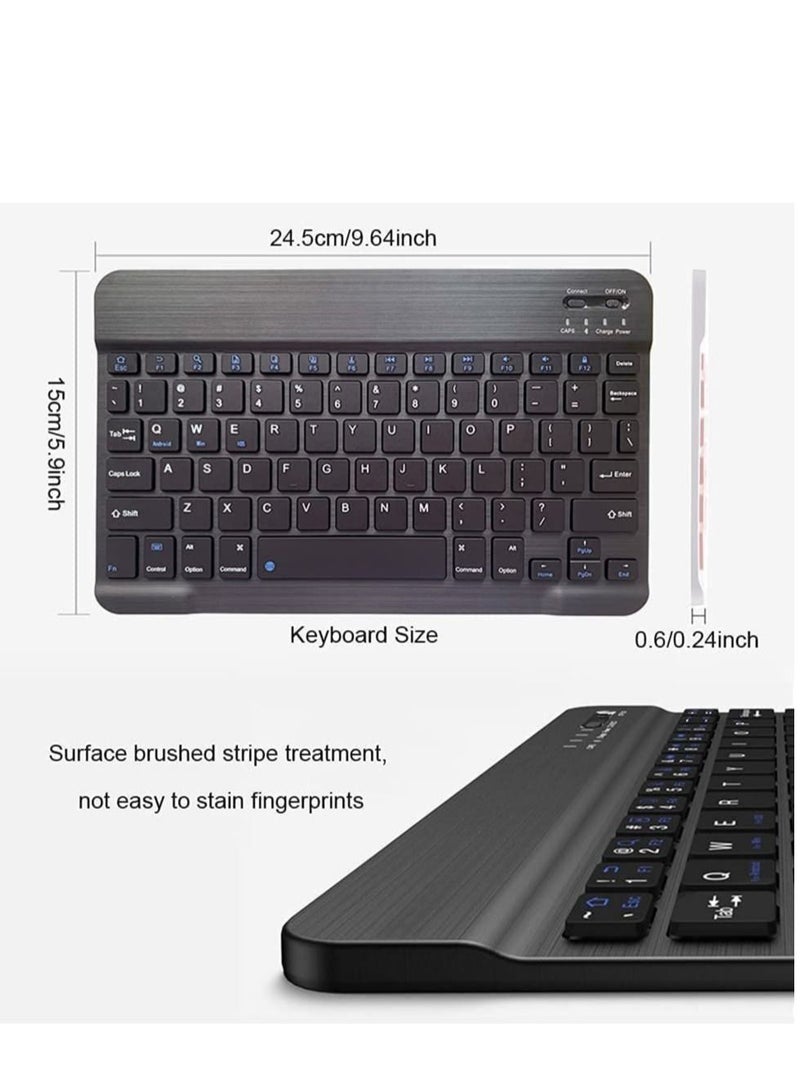Rechargeable Bluetooth Keyboard and Mouse Combo Ultra-Slim Portable Compact Wireless Mouse Keyboard Set for Android Windows Tablet Cell Phone iPhone iPad Pro Air Mini, iPad OS/iOS 13 and above (Black) - Image 5